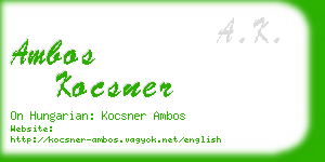 ambos kocsner business card